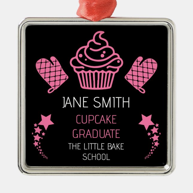 Ornamento De Metal Curso de cupcake (Frente)