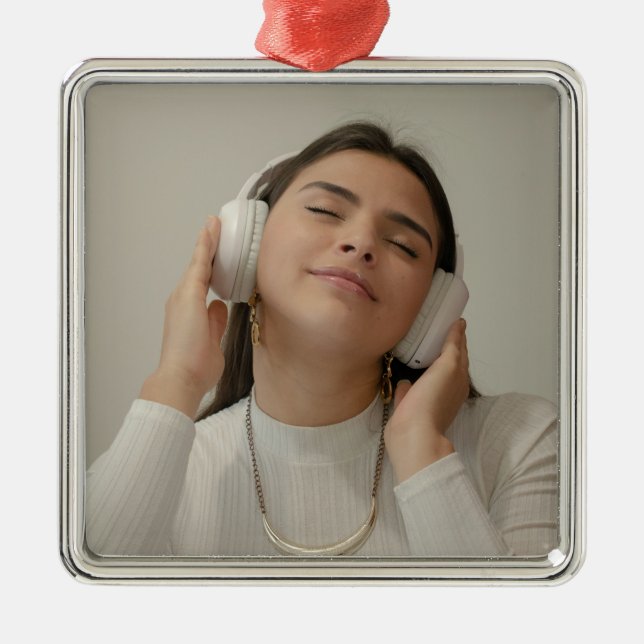 Ornamento De Metal Custom Full Photo Modern   (Frente)