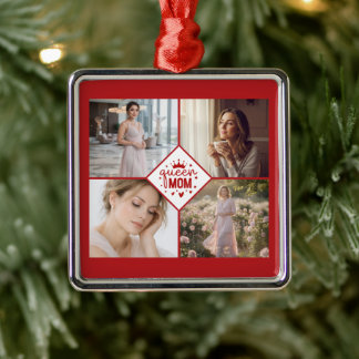 Ornamento De Metal Custom Queen Mom Photo Collage Keepsake