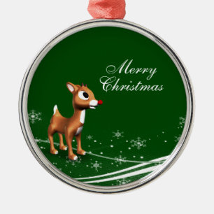 Ornamento De Metal Cute Cartoon Reindeer