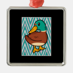 Ornamento De Metal Cute Duck