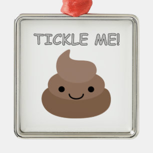 Ornamento De Metal Cute Tickle Me Poop Emoji