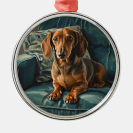 Ornamento De Metal Dachshund