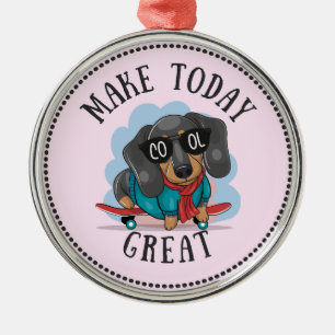 Ornamento De Metal Dachshund Faça Excelente Hoje