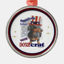 Ornamento De Metal Dachshund Humor Político