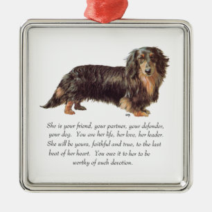 Ornamento De Metal Dachshund Keepsael - Mulher