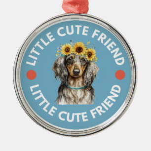 Ornamento De Metal Dachshund Pequeno Amigo Bonito