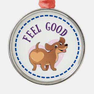 Ornamento De Metal Dachshund Sente Bem
