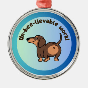 Ornamento De Metal Dachshund Trabalho Inacreditável