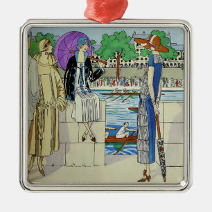 Ornamento De Metal Damas Vintage dos anos 1920 na Regata da Corrida d