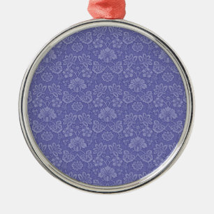 Ornamento De Metal Damasco em azul