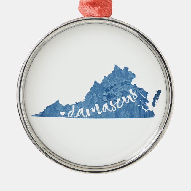 Ornamento De Metal Damasco, Virginia Wood Grain (Frente)