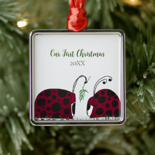 Ornamento De Metal Damybugs E Mistletoe Bonitos