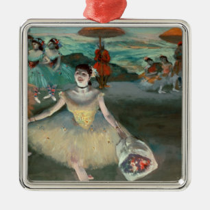 Ornamento De Metal Dançarino de Edgar Degas   com o buquê, curtseyi