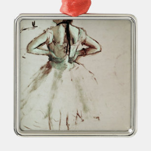Ornamento De Metal Dançarino de Edgar Degas visto da parte traseir