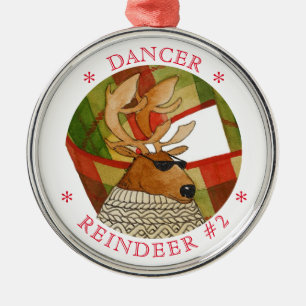 Ornamento De Metal DANCER REINDEER Prêmio Redondo