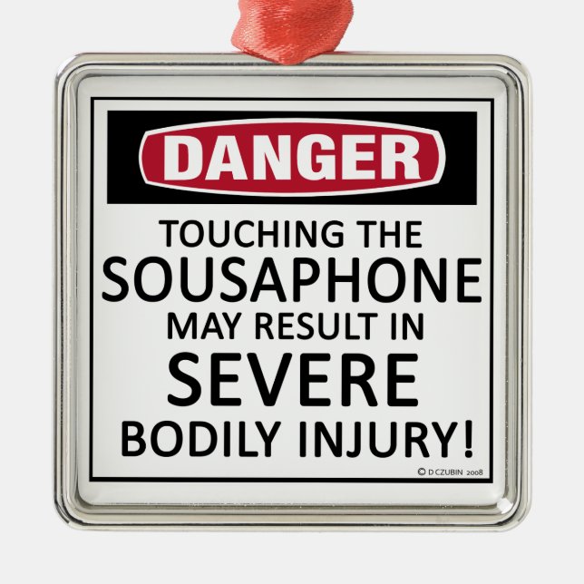 Ornamento De Metal Danger Sousaphone (Frente)