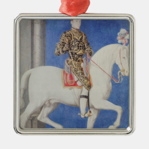 Ornamento De Metal Dauphin equestre Henri do retrato II