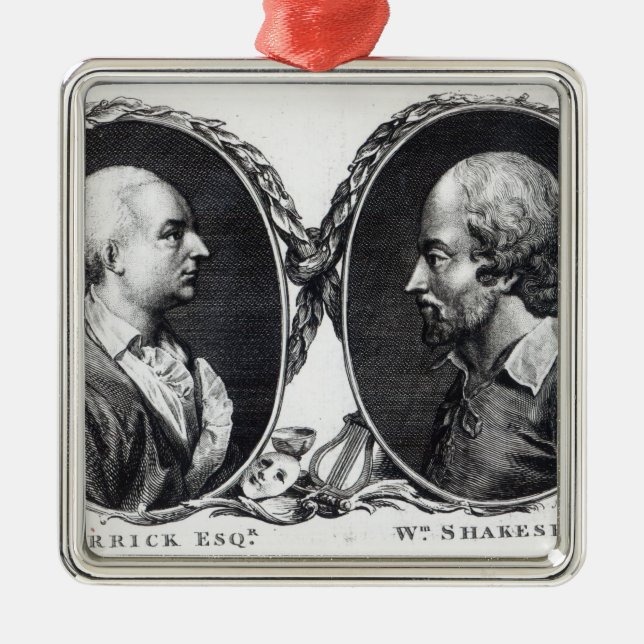 Ornamento De Metal David Garrick e Shakespeare (Frente)