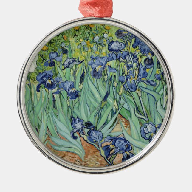 Ornamento De Metal De Van Gogh vida ainda: Vaso com íris (Frente)