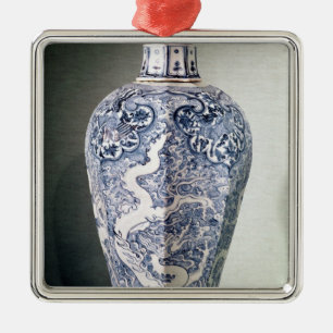 Ornamento De Metal De "vaso octogonal Mei- P'ing" com branco