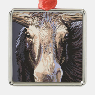 Ornamento De Metal De VermontMoose fim acima