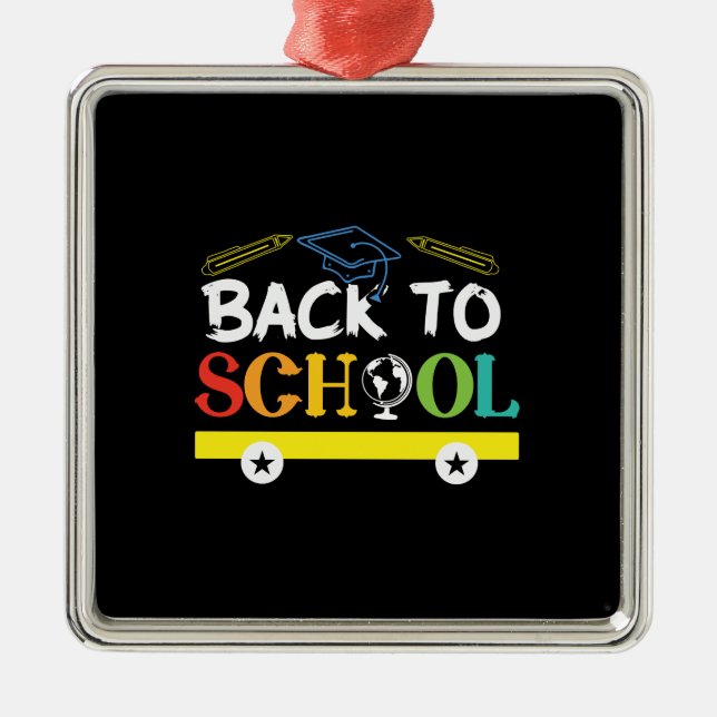Ornamento De Metal De Volta À Escola (Frente)