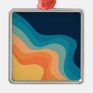 Ornamento De Metal decoração de ondas de estilo retrô