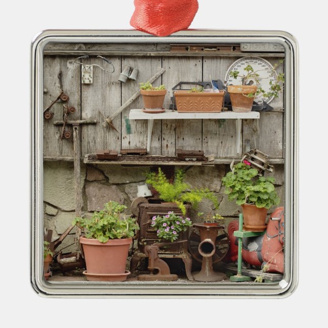 Ornamento De Metal Decorações na cerca de madeira, ilha Catalina, (Frente)