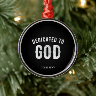 ORNAMENTO DE METAL DEDICADO A DEUS TEXTO BRANCO RESFRIADO PERSONALIZÁ