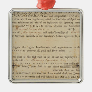 Ornamento De Metal Deed, Nova York