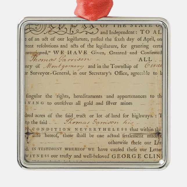 Ornamento De Metal Deed, Nova York (Frente)