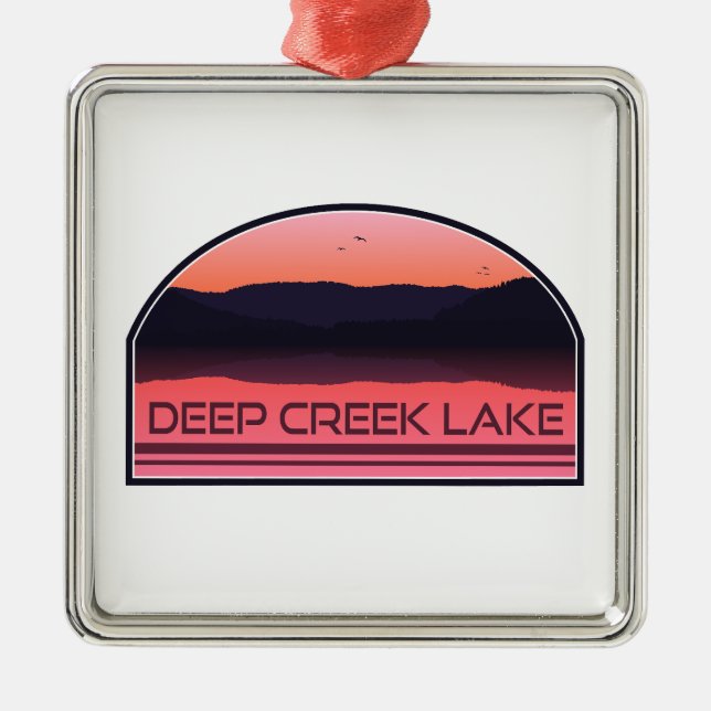 Ornamento De Metal Deep Creek Lake Maryland Red Sunrise (Frente)