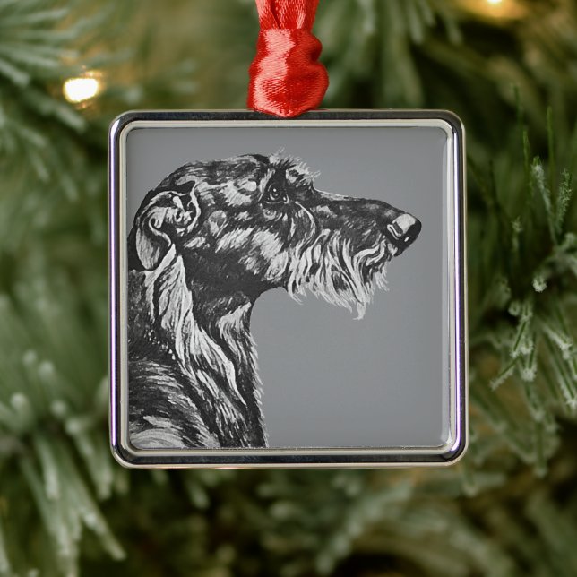 Ornamento De Metal Deerhound Escocês (Árvore)