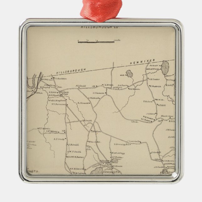 Ornamento De Metal Deering, Hillsborough Co (Frente)