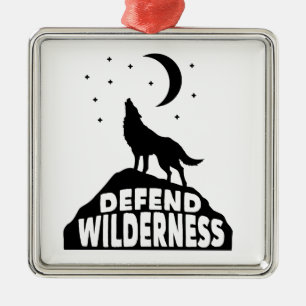 Ornamento De Metal Defender Wilderness Wolf Moon