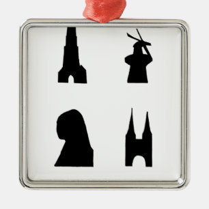 Ornamento De Metal Delft dark silhouette