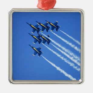 Ornamento De Metal Demonstração aérea dos anjos azuis durante uma