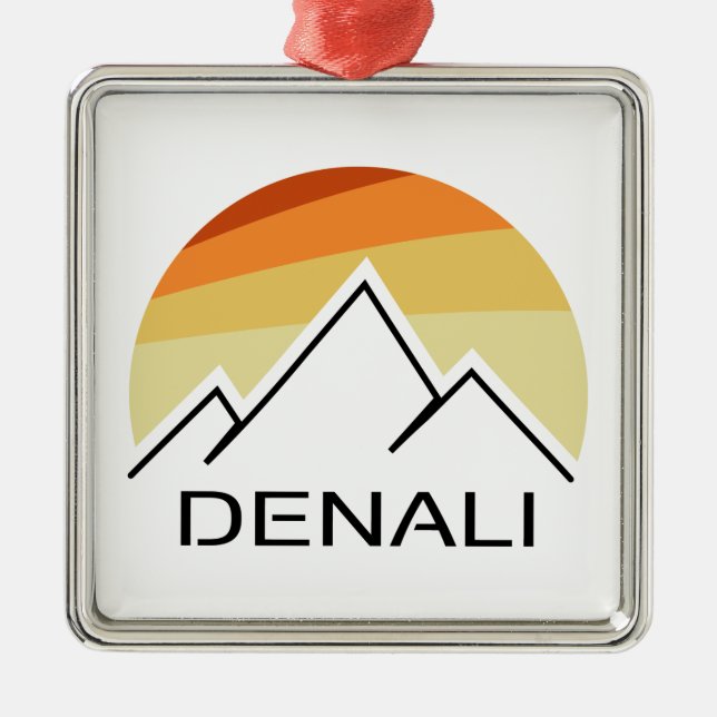 Ornamento De Metal Denali Alaska Retro (Frente)
