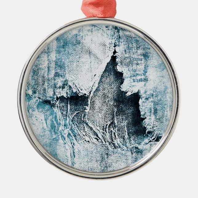 Ornamento De Metal denim desgastado (Frente)