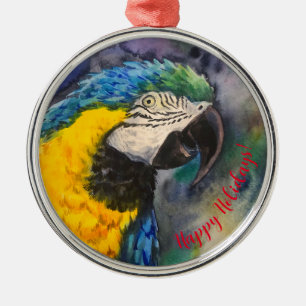 Ornamento De Metal Denominação de arara azul e amarela