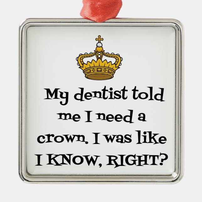 ORNAMENTO DE METAL DENTISTA CROWN (Frente)