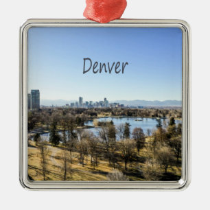Ornamento De Metal Denver City e Mountain Colorado
