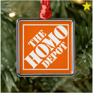 Ornamento De Metal Depósito Gay Homo Laranja Estêncil Frase Engraçada