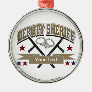 Ornamento De Metal Deputado xerife personalizado