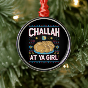 Ornamento De Metal Desafie Sua Garota Comida Divertida de Hanukkah Ch