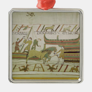 Ornamento De Metal Descarregando cavalos dos navios