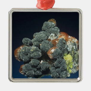 Ornamento De Metal Descloizite na calcite