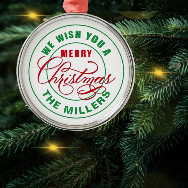 Ornamento De Metal Desejamos-Lhe Um Feliz Natal (Criador carregado)