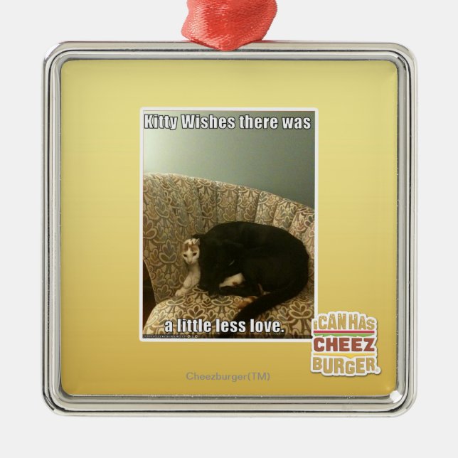 Ornamento De Metal Desejos do gatinho (Frente)